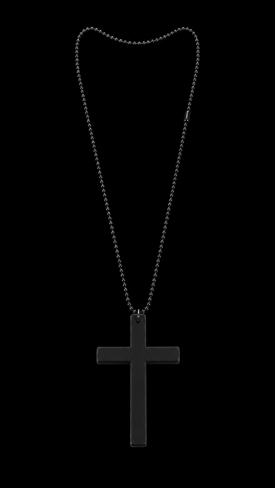 WOOD CROSS NECKLACE (BLACK)