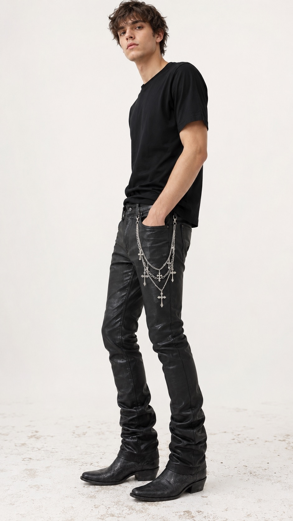 LAYERED CROSSES BELT CHAIN