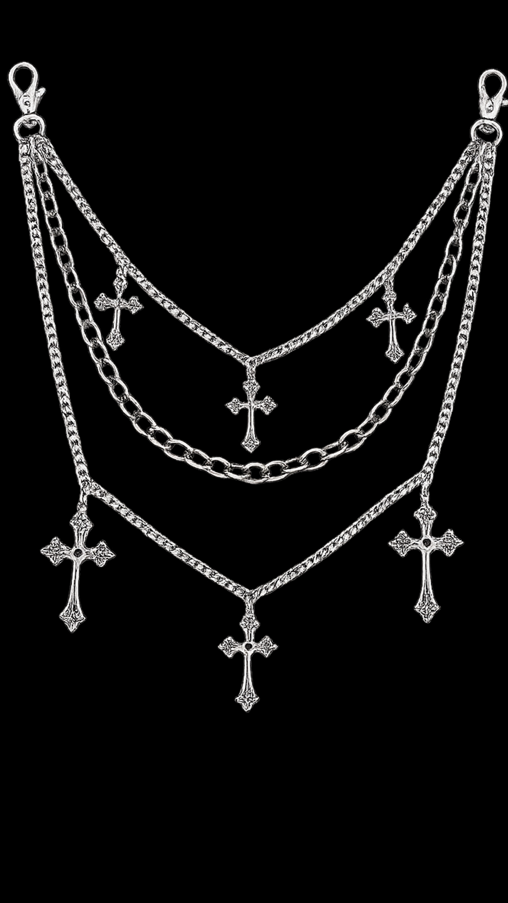 LAYERED CROSSES BELT CHAIN