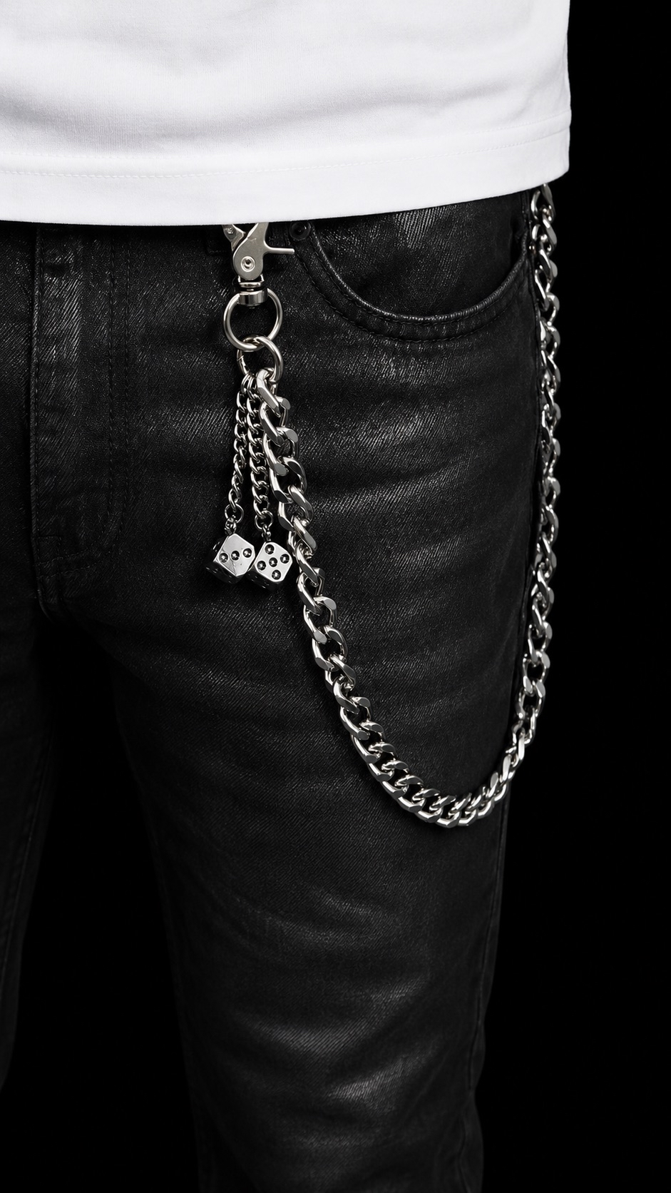 DICE CUBAN LINK BELT CHAIN