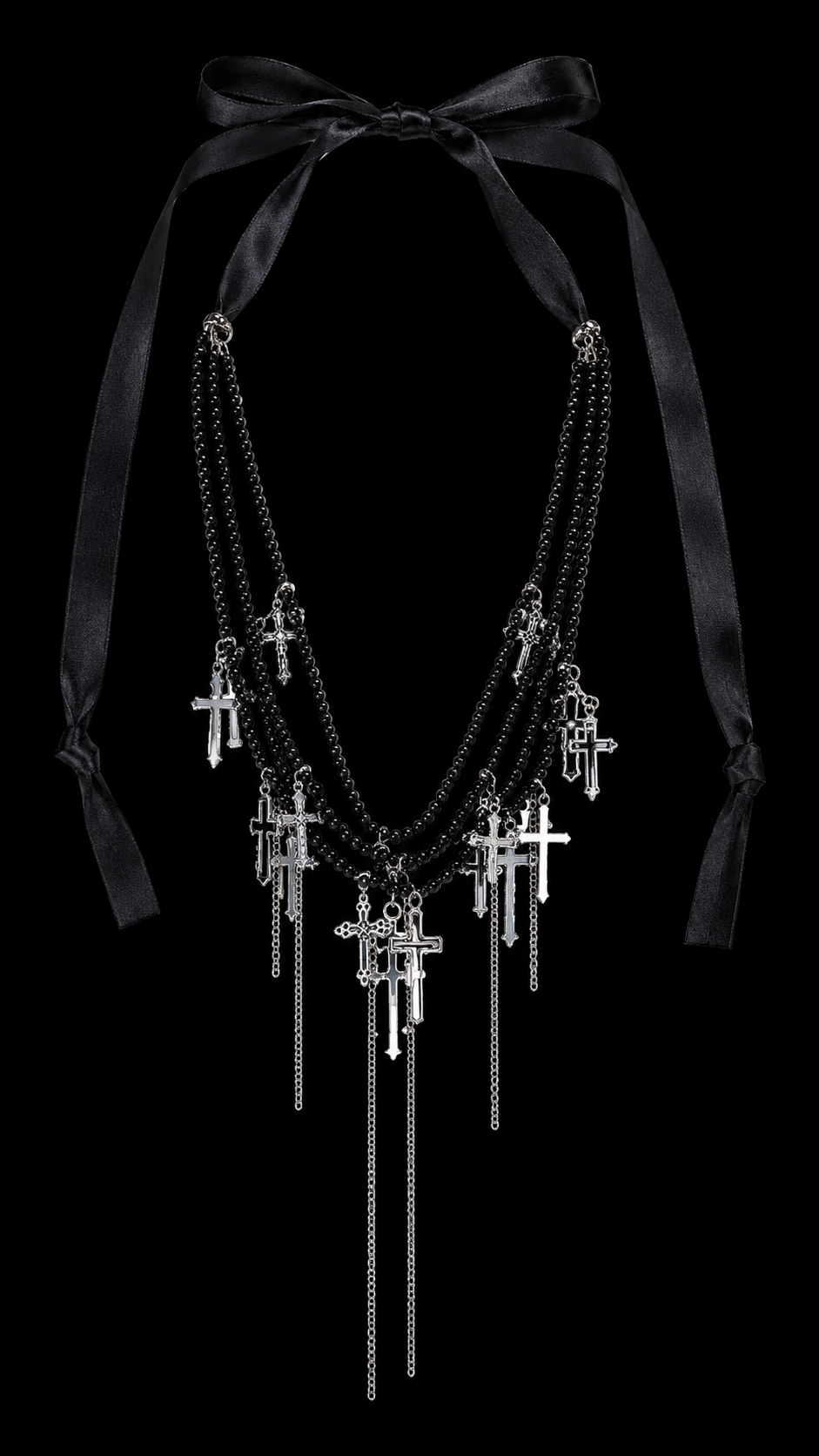 LAYERED CROSS NECKLACE