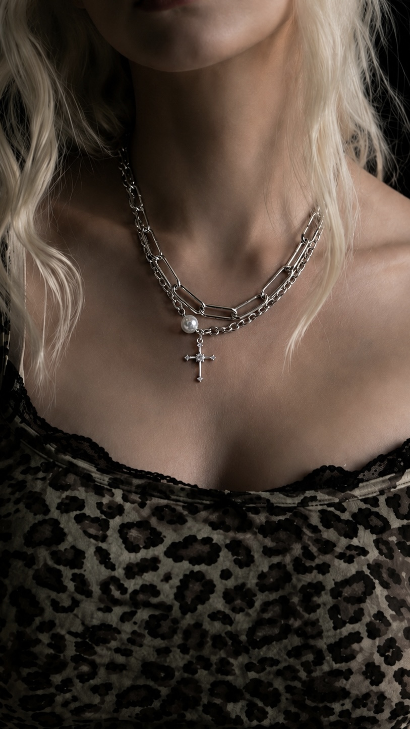 PEARL CROSS NECKLACE