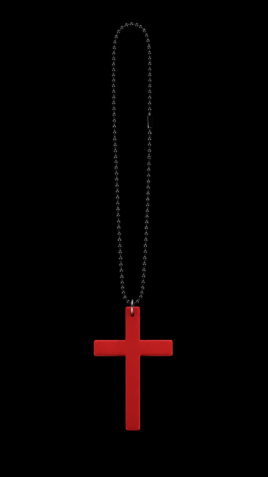 WOOD CROSS NECKLACE (RED)