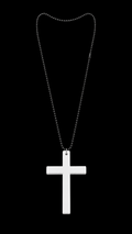 WOOD CROSS NECKLACE (WHITE)