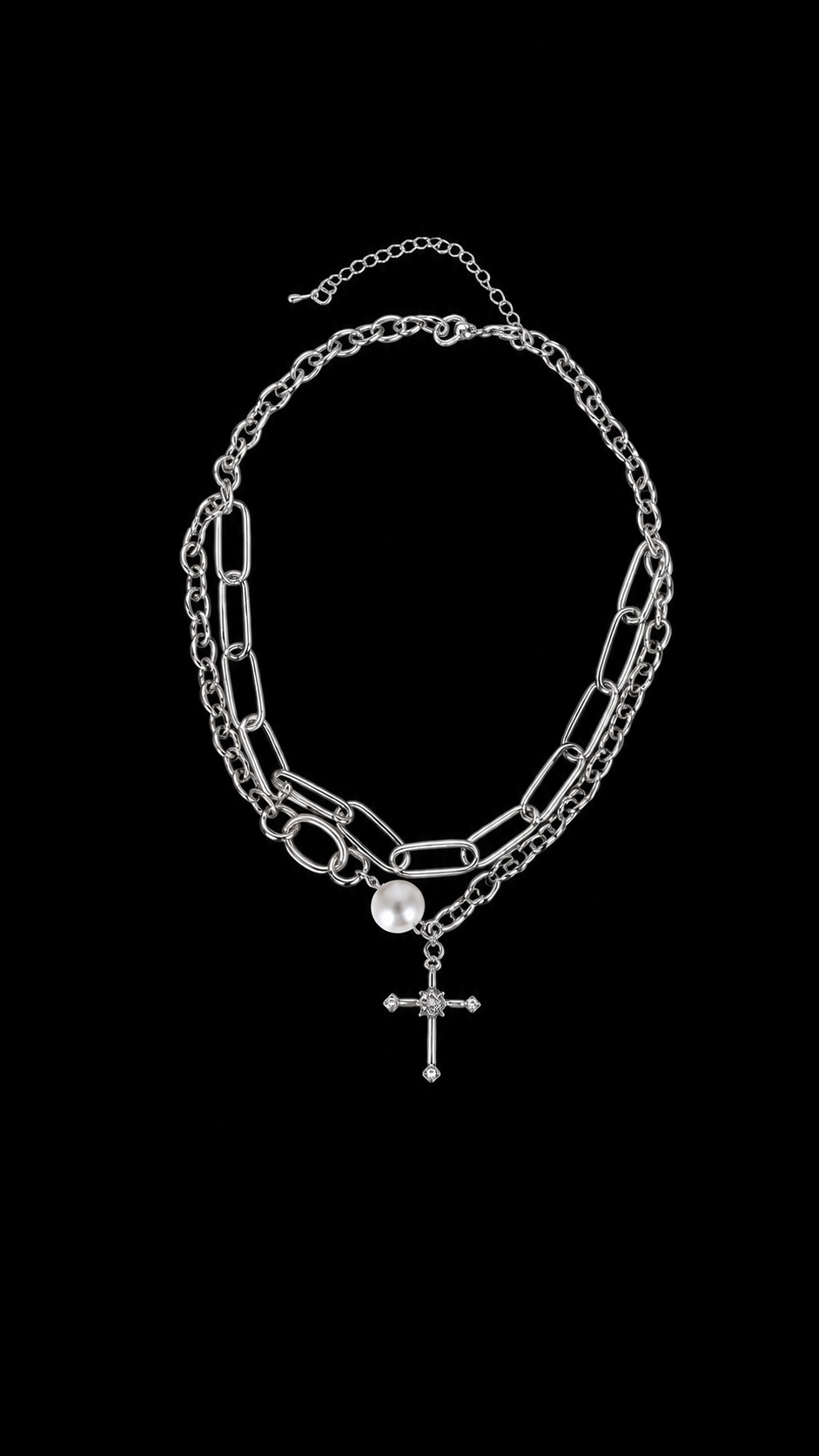PEARL CROSS NECKLACE