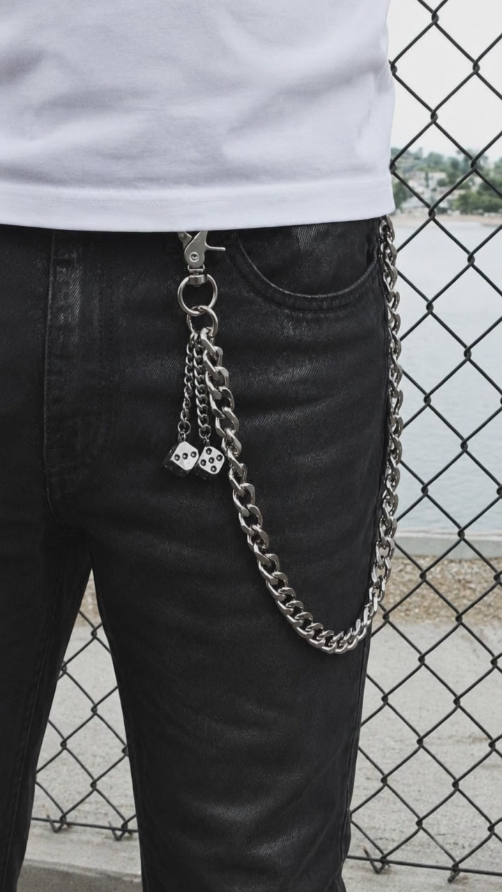 DICE CUBAN LINK BELT CHAIN